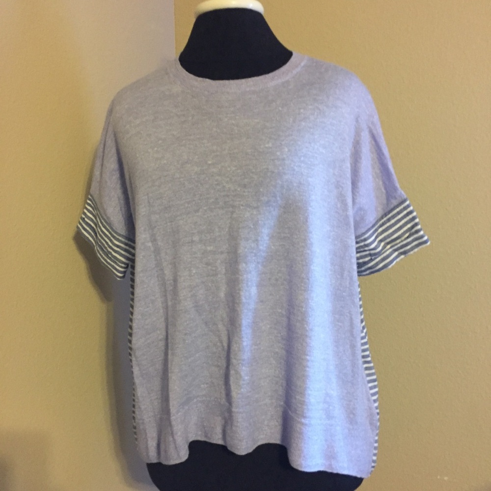 J. Crew Striped Sweater Knit Top 💜💚